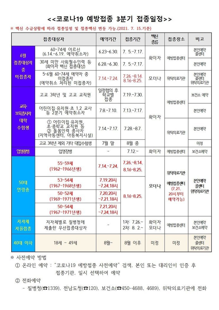 접종일정