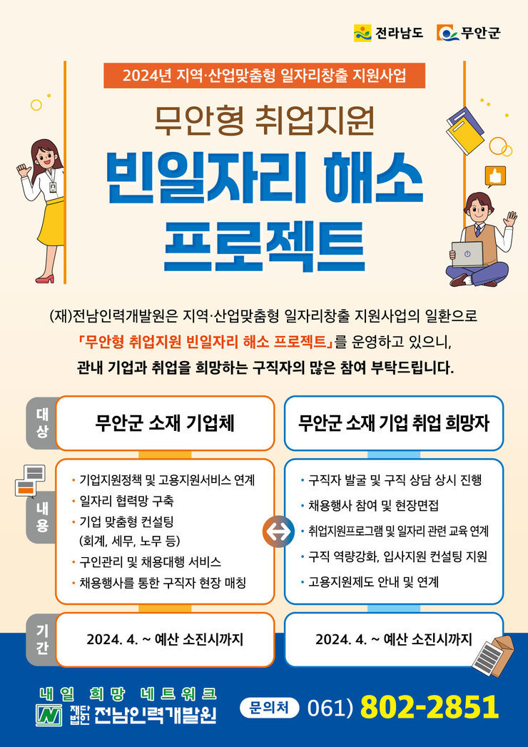 무안형 취업지원 빈일자리 해소 프로젝트 전단지